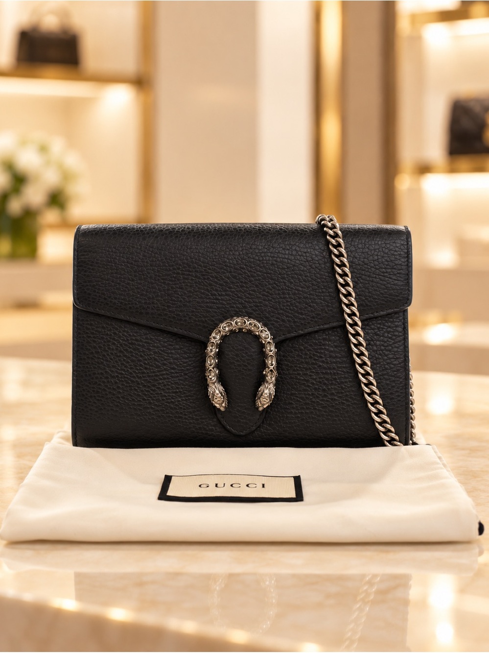 Gucci Small Dionysus Shoulder Bag Black – Excellent Condition